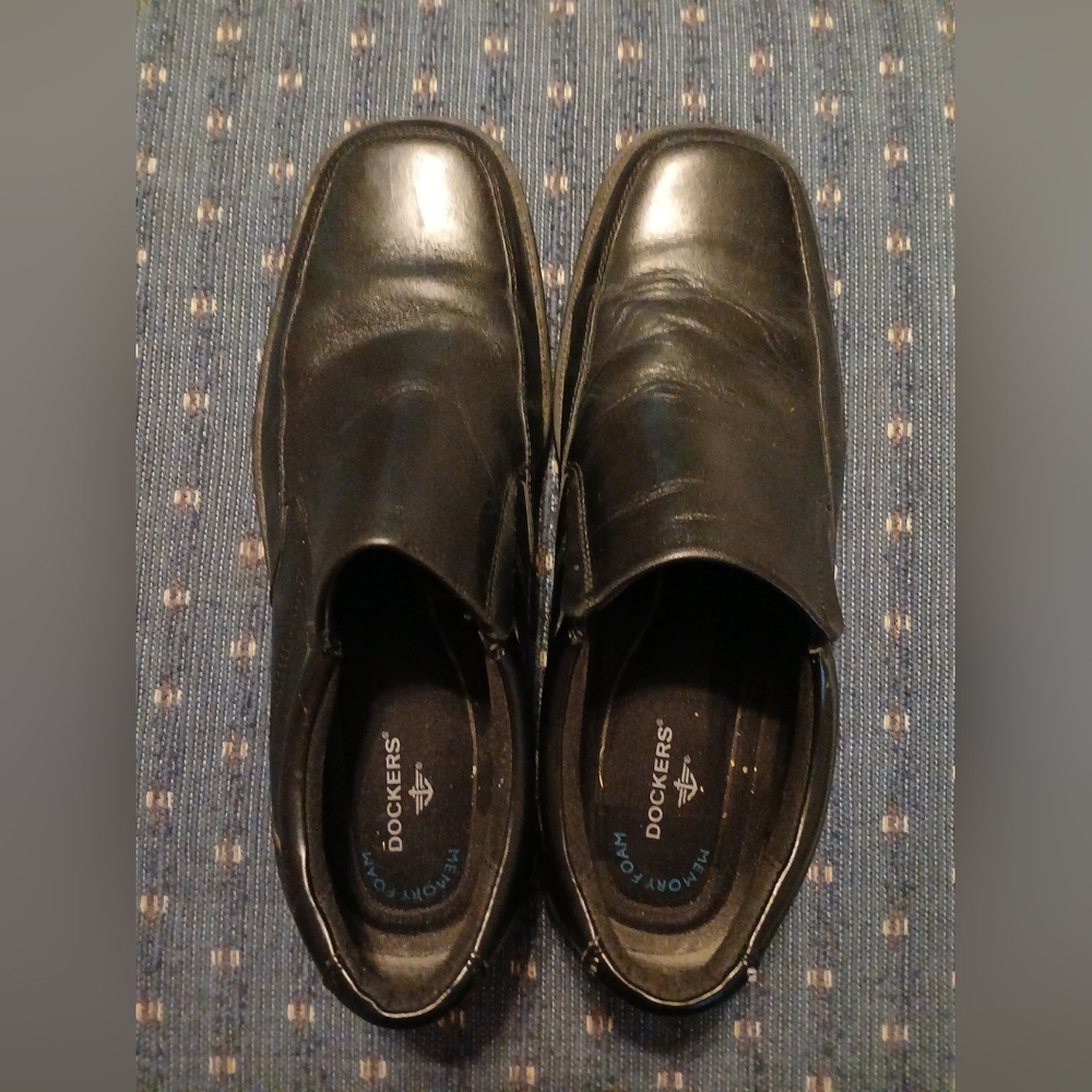 Dockers Men's Black Leather Loafers Memory Foam